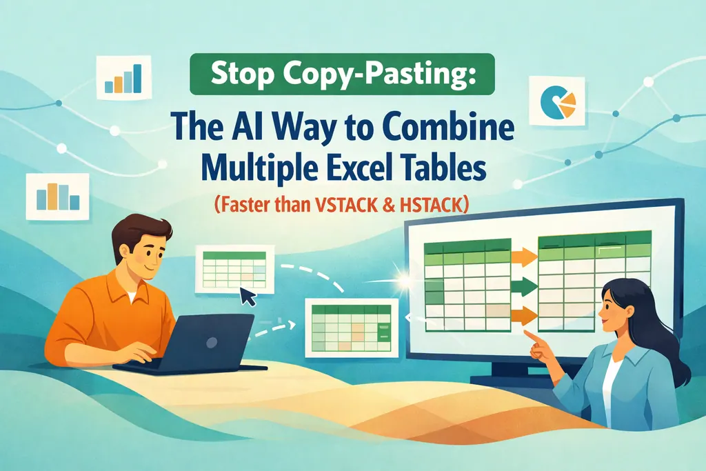 コピー＆ペーストをやめる: AIで複数のExcelテーブルを結合（VSTACK & HSTACKより高速）