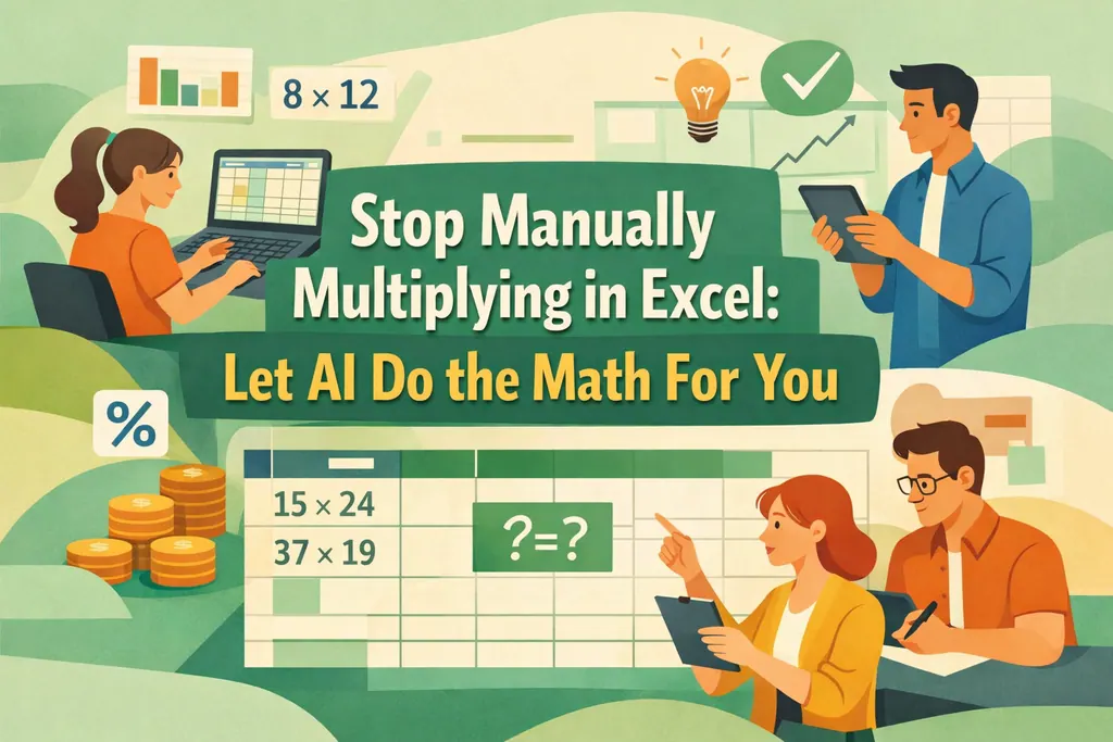 Deja de multiplicar manualmente en Excel: Deja que la IA haga los cálculos por ti.
