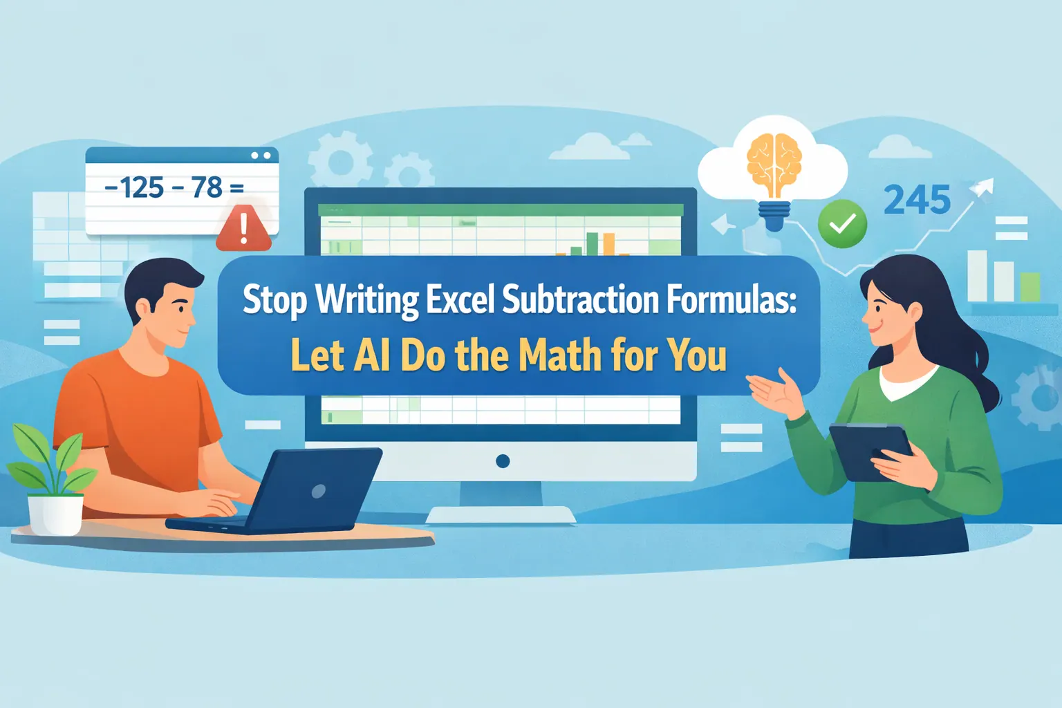 Stop Writing Excel Subtraction Formulas: Let AI Do the Math for You