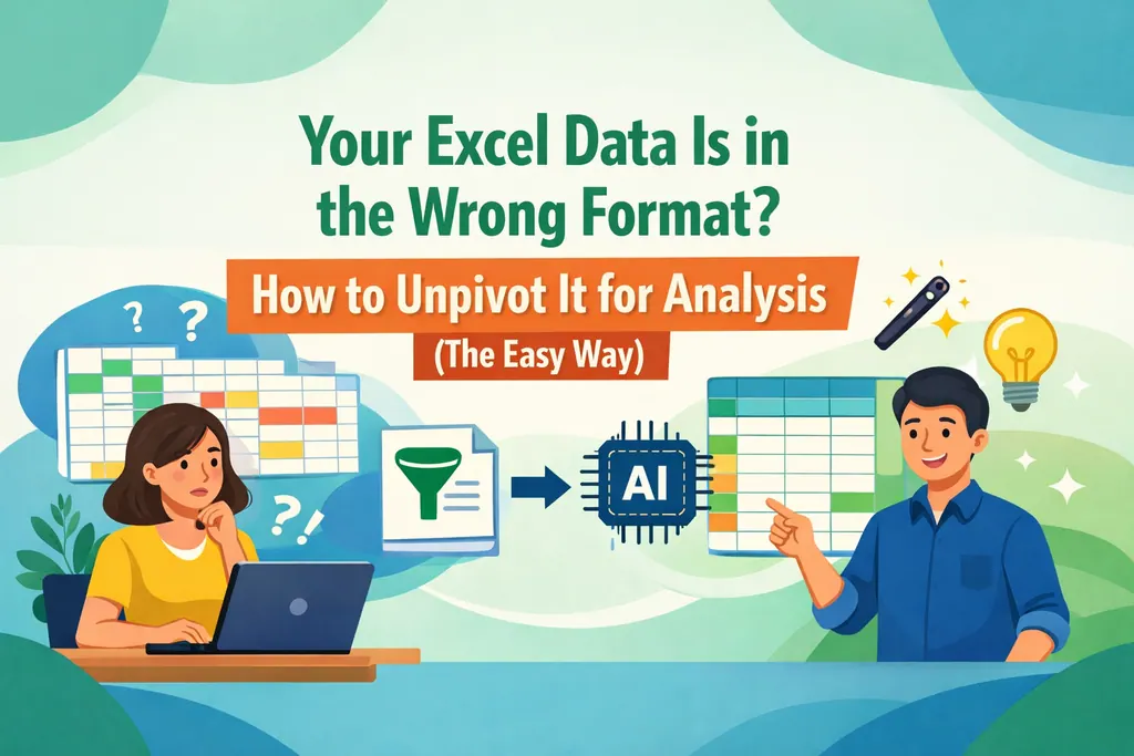 你的 Excel 資料格式錯誤? 如何將其反樞紐化以便分析 (簡易方法)