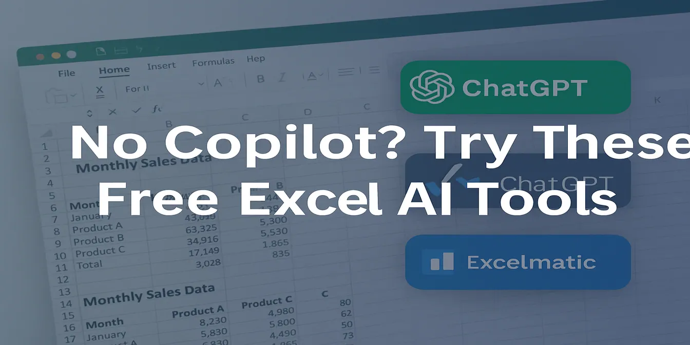 코파일럿이 없나요? 무료 엑셀 AI 도구로 대체하세요