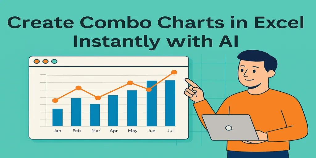 Erstellen Sie kombinierte Diagramme in Excel instantan mit KI: Umsätze + KPIs in einer Ansicht