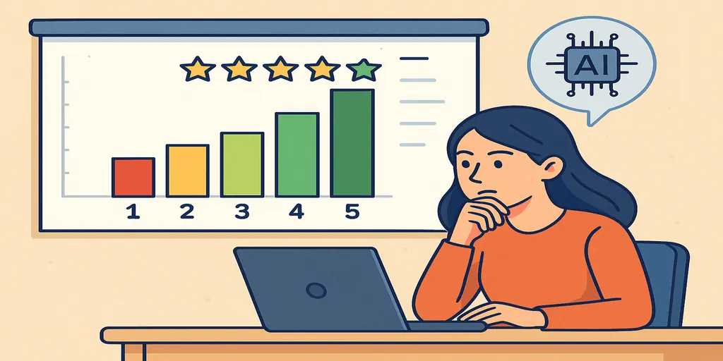 Quais Produtos Estão Fracassando Silenciosamente? Deixe um Criador de Gráficos de Barras Mostrar as Avaliações