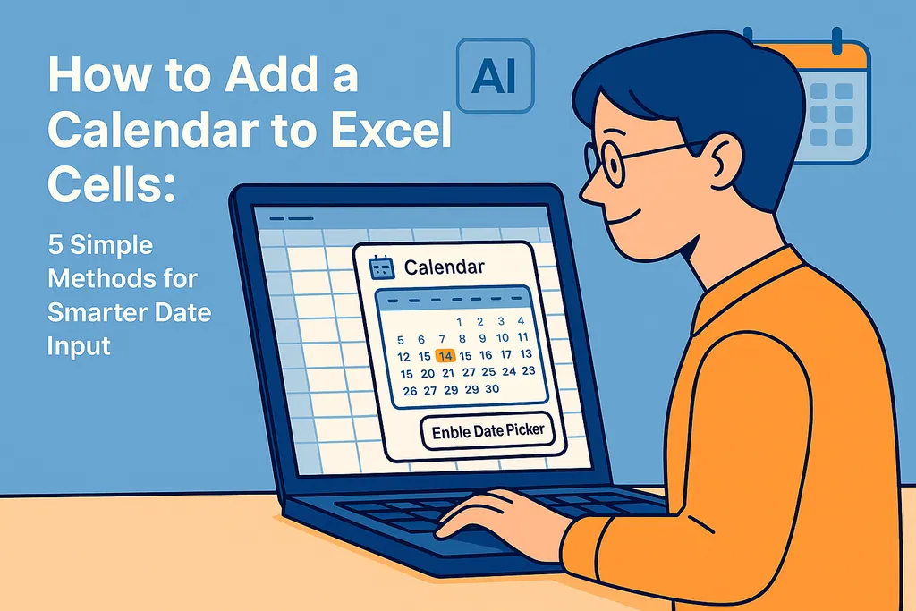 Cómo agregar un calendario a celdas de Excel: 5 métodos sencillos