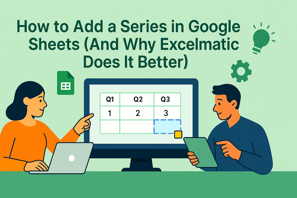 如何在 Google 試算表中新增系列（以及為何 Excelmatic 做得更好）