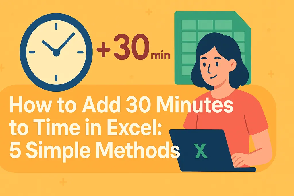Comment ajouter 30 minutes à une heure dans Excel : 5 méthodes simples