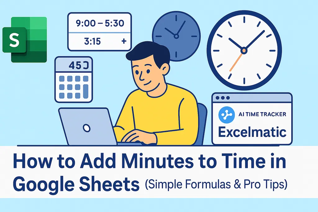 Cómo sumar minutos a la hora en Google Sheets (Fórmulas simples y consejos avanzados)