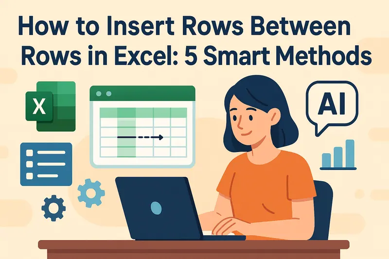 Excelで行と行の間に新しい行を挿入する5つのスマートな方法 - RowSpeak - Let Rows Speak