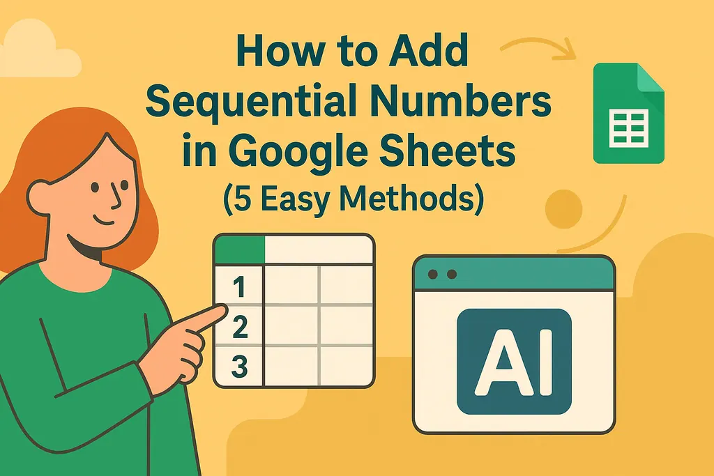 如何在 Google 試算表中新增序號（5 種簡單方法）