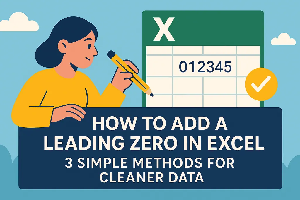 Cómo agregar un cero inicial en Excel: 3 métodos simples para datos más limpios
