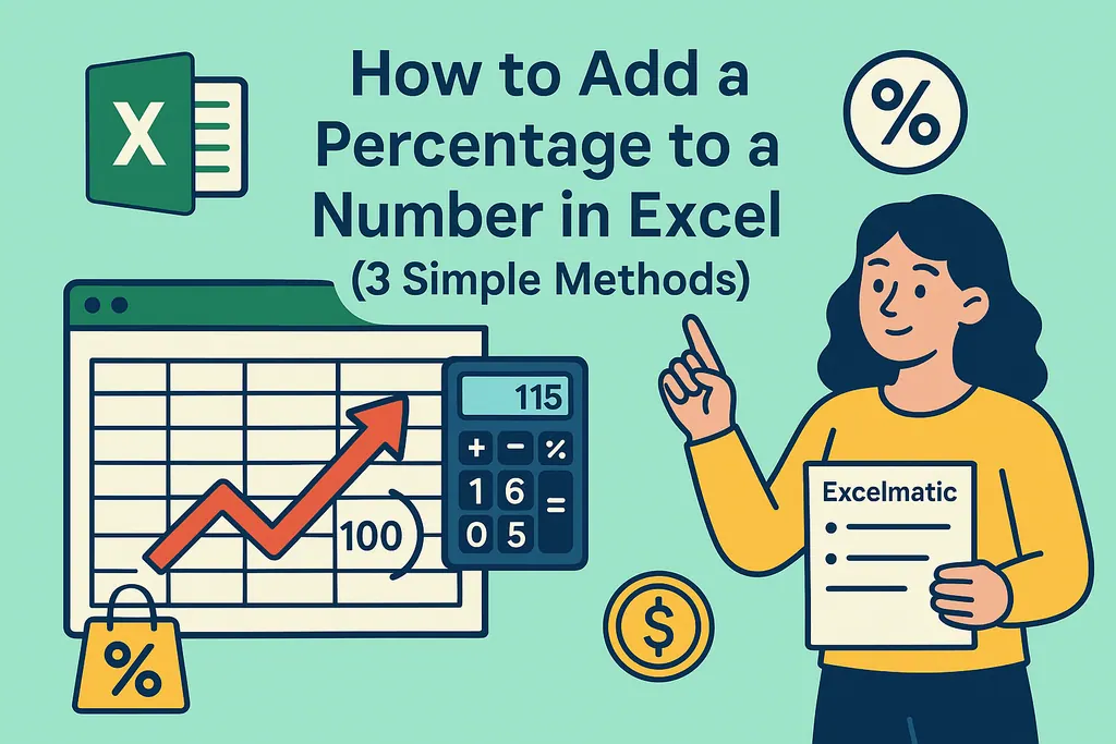 Cómo agregar un porcentaje a un número en Excel (3 métodos simples)