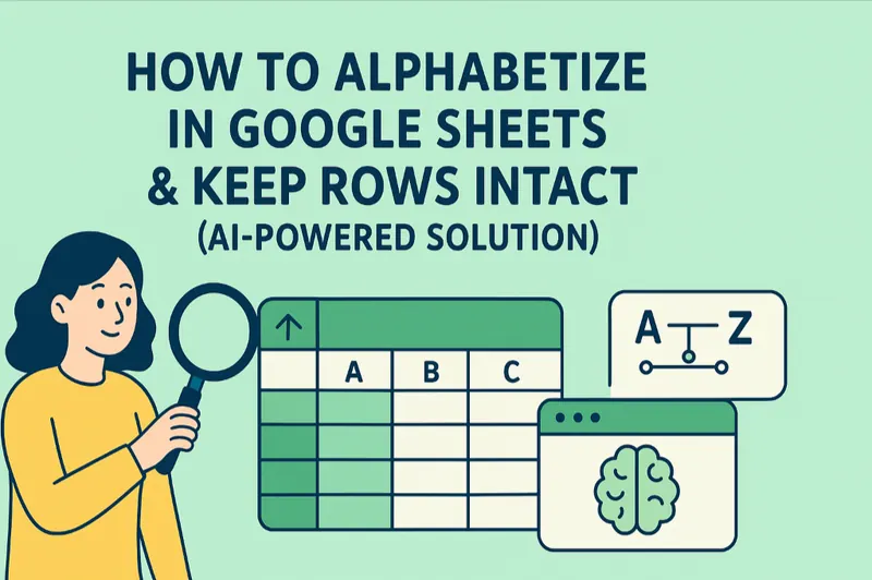 So sortieren Sie in Google Sheets alphabetisch & behalten Zeilen zusammen (KI-Lösung)