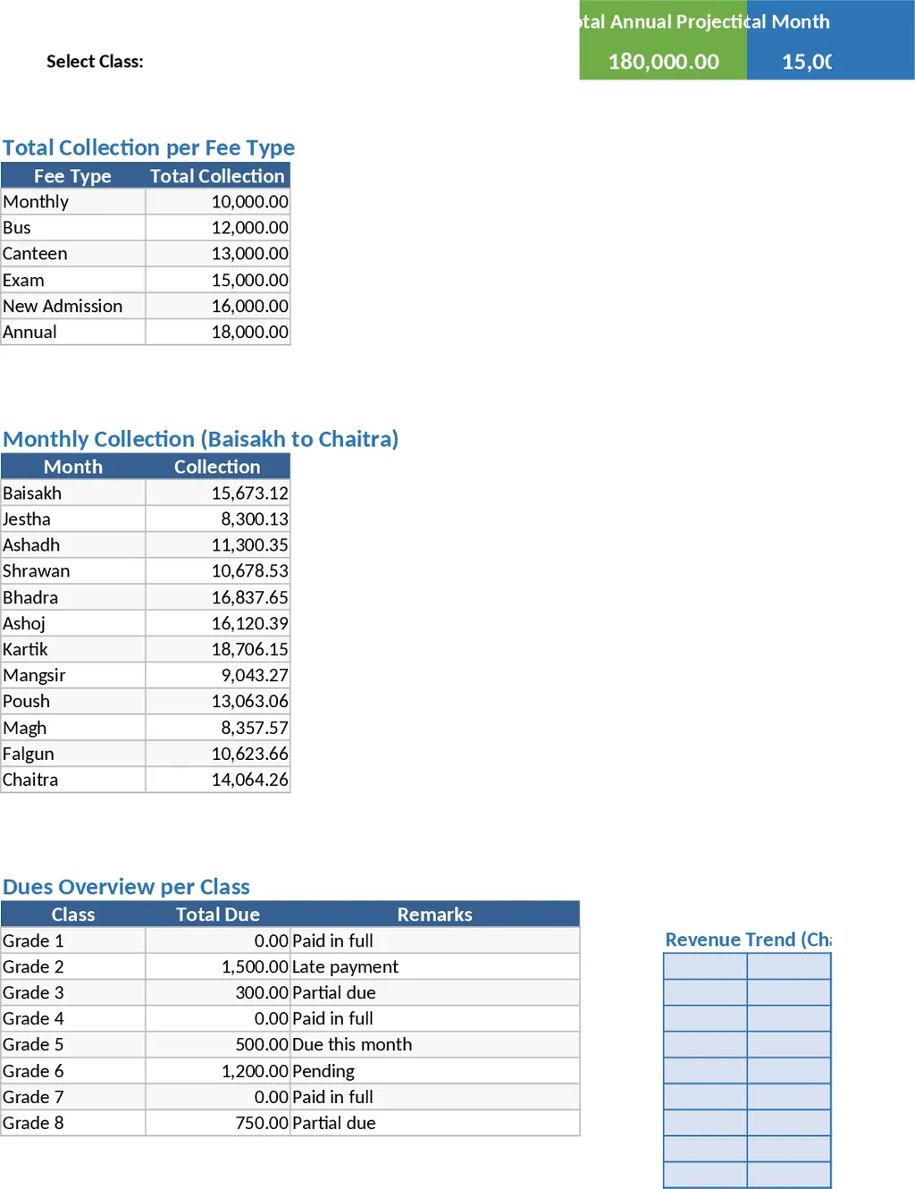 自動化學校學費管理與財務報表系統 模板