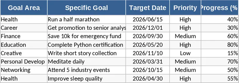 未來目標與計畫規劃 模板