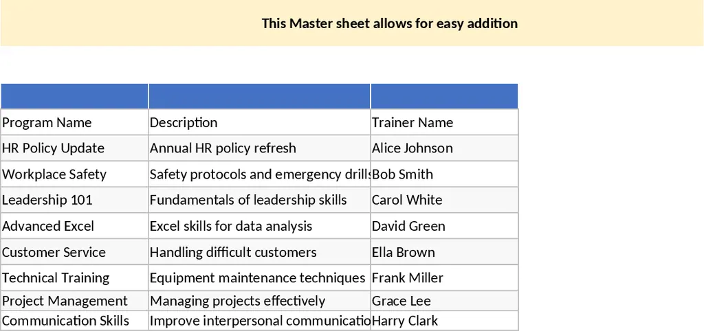 員工強制性教育訓練與考核追蹤 模板