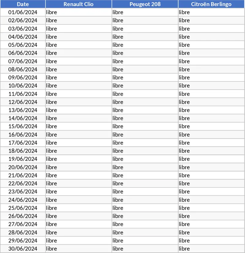 公司車輛預約管理與自動行事曆 模板