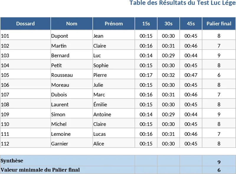루크 레제 테스트 후보 평가 템플릿