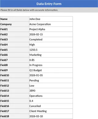 데이터 입력·데이터베이스 템플릿