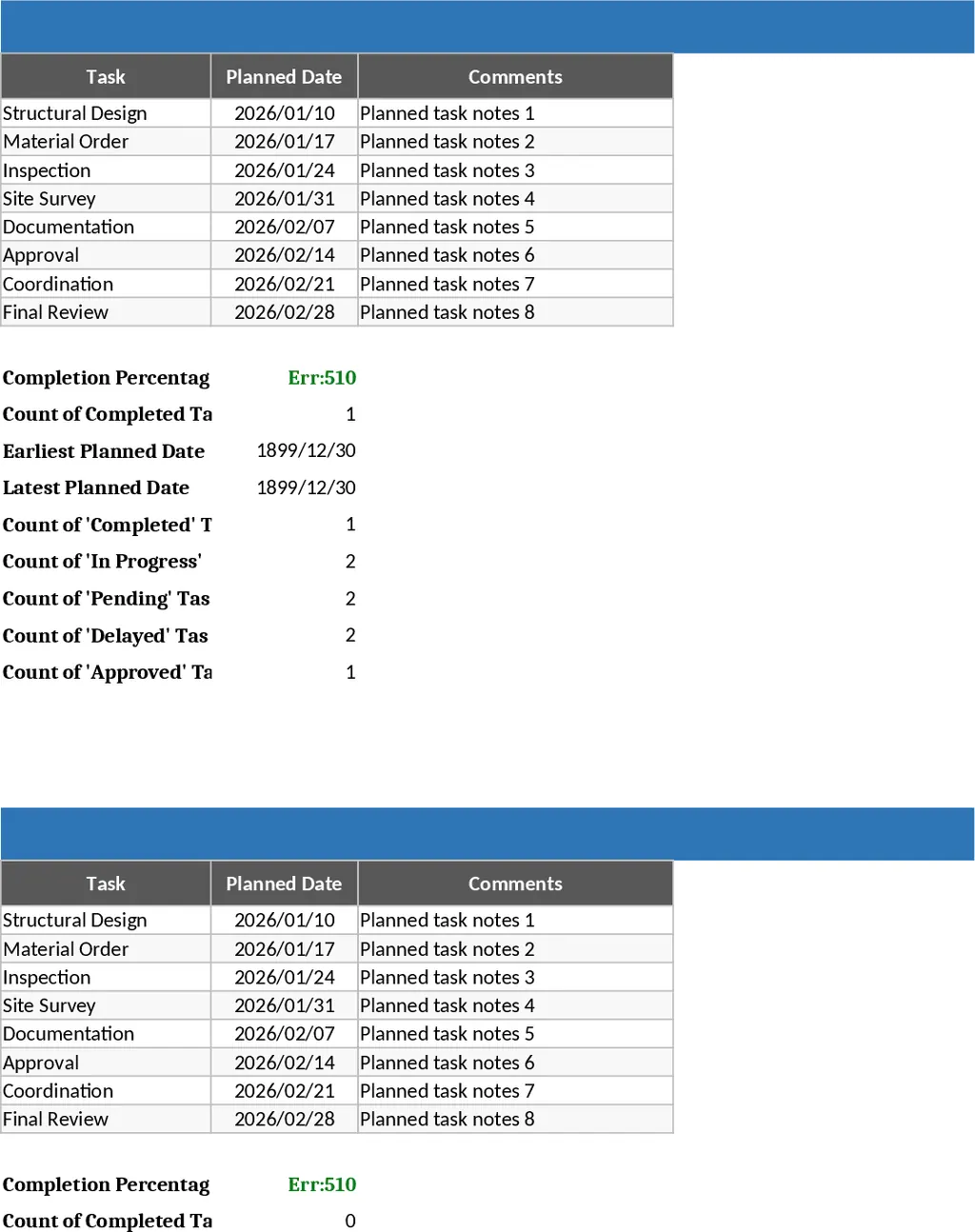 시공·피트아웃 진행 추적 템플릿