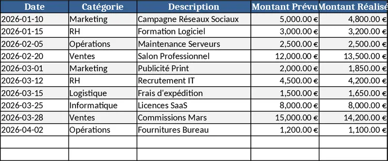 2026 Project Budget & Expense Management Dashboard Template