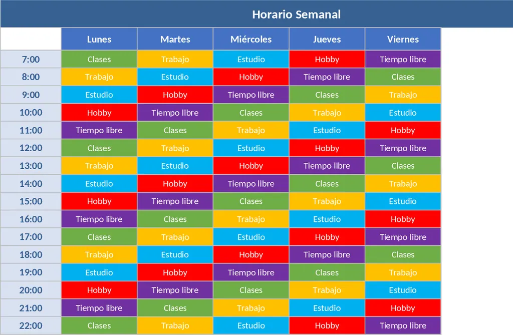 대학생 주간 일정 및 습관 추적 템플릿
