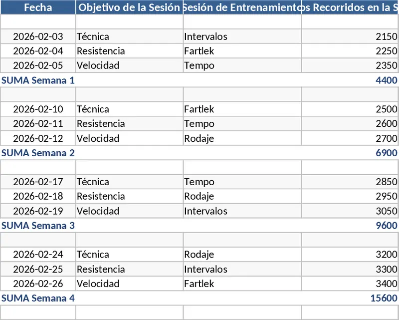 마코스 마스터 수영 클럽 훈련 계획 템플릿