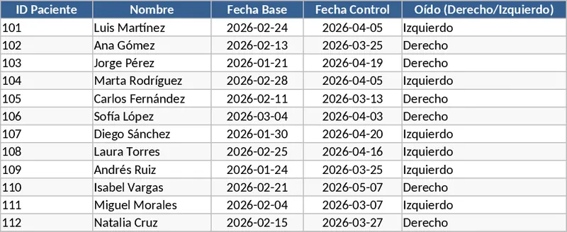 자동 청력 모니터링 및 위험 관리 템플릿