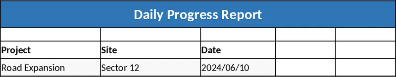 일일 프로젝트 진행 및 자원 추적 템플릿