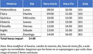 7과목 무충돌 주간 일정 템플릿