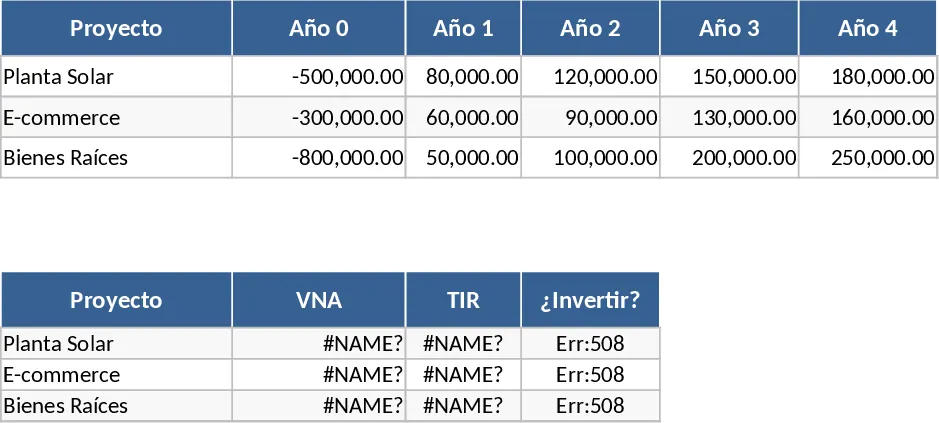 多專案 NPV 與 IRR 投資分析 模板