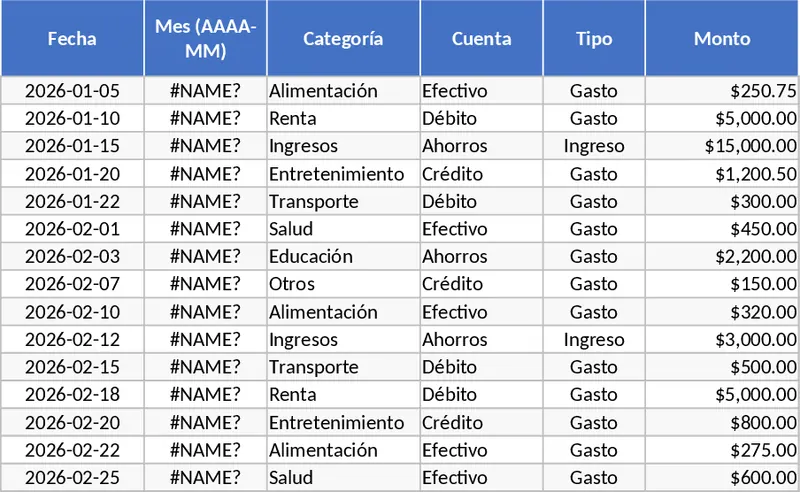 개인 월간 예산 및 지출 추적 템플릿